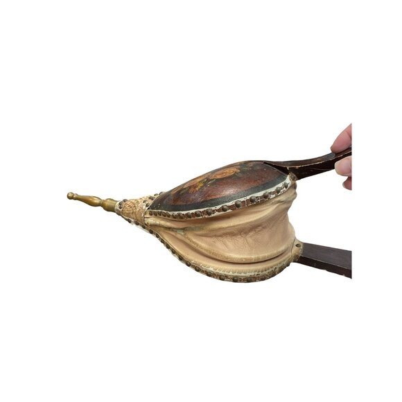 Vintage Antique Hand Painted Wooden Floral Fireplace Bellows SKU 9309 - Picture 8 of 12